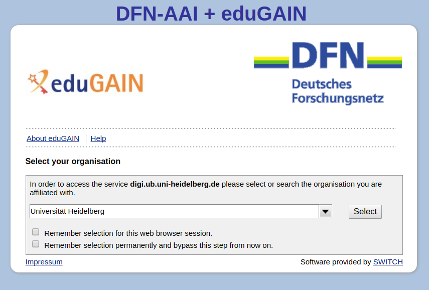 Figure 5: Select Identity Provider