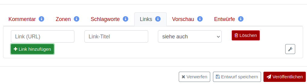 Figure 18: Registerreiter Links