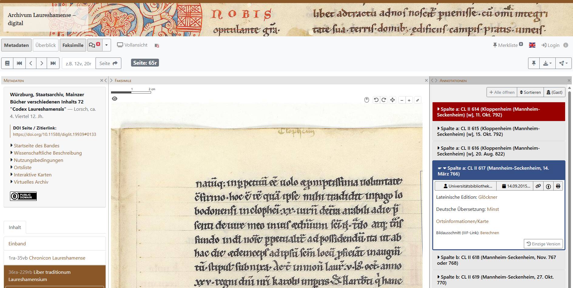 Abbildung 30: Beispiel (3): Lorscher Kodex