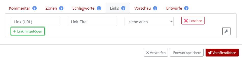 Figure 18: Registerreiter “Links”